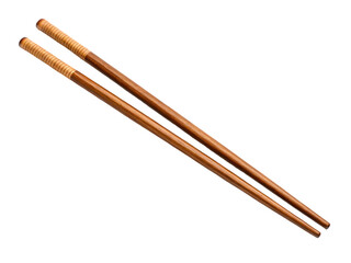 wooden vietnamese chopsticks pair isolated white background