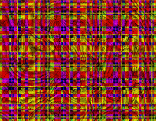 Abstract Colorful Plaid Pattern with Cracks