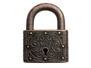 vietnamese traditional lock antique isolated white background