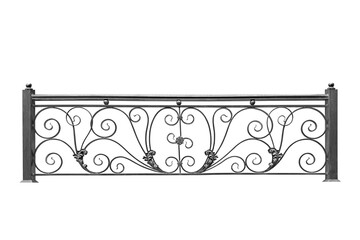 Old metal fence with ornaments. B.