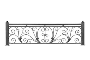 Old metal fence with ornaments. B.