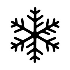 Black snowflake vector illustration, winter design element