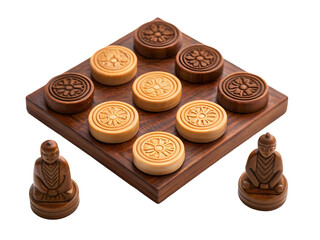 vietnamese traditional game pieces isolated white background