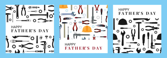 Happy Fathers Day Work Tools Card Set