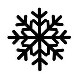 Black Snowflake Vector Illustration, Winter Design Element