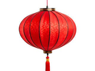vietnamese silk lantern red color isolated white background
