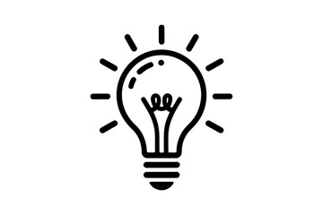 Illustration of a lightbulb with radiating lines
