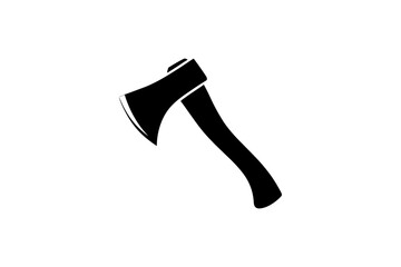 Illustration of a black axe with a wooden handle