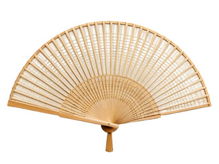 traditional vietnamese fan made of bamboo white background