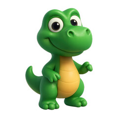 Obraz premium PNG Cute green cartoon dinosaur