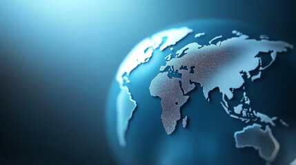 Fototapeta premium A close-up view of Earth, showcasing intricate details of continents against a glowing backdrop, symbolizing global connections.