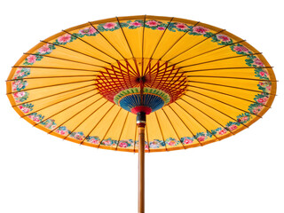 traditional vietnamese paper umbrella colorful white background