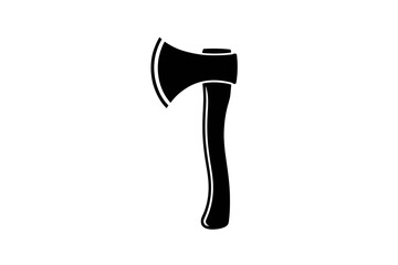 Illustration of a black axe with a wooden handle