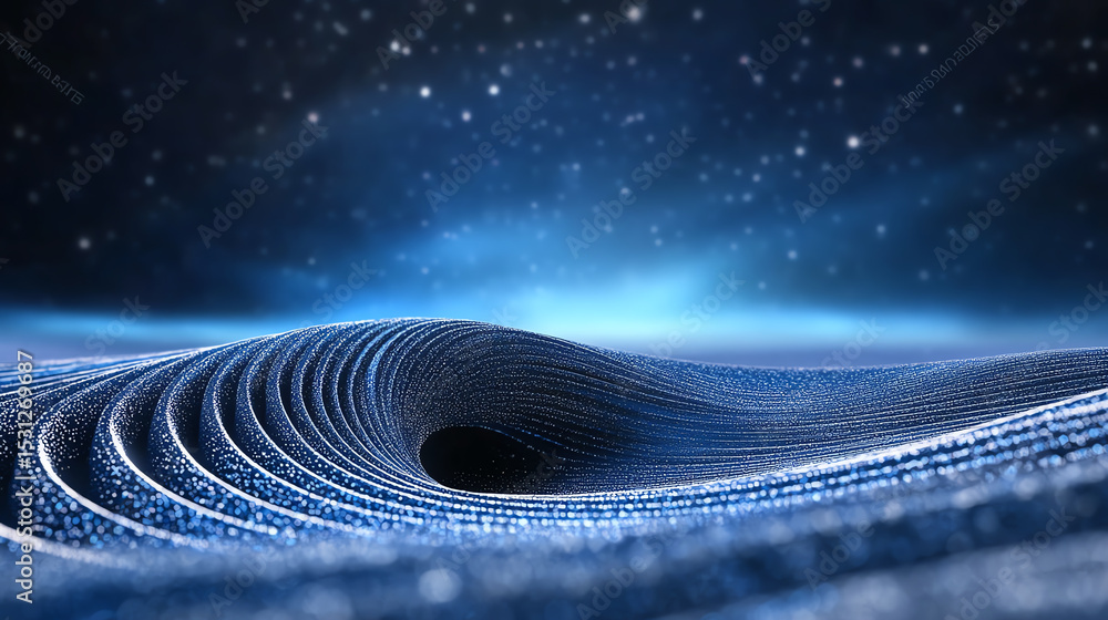 Poster A mesmerizing digital wave pattern with a cosmic backdrop, blending technology and imagination in a captivating visual experience.