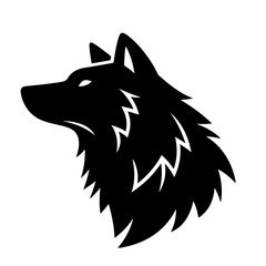 Black Wolf Head Silhouette, Vector Illustration, Tribal Style Design