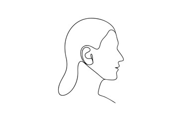 Woman's profile line drawing minimalist art