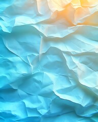 Obraz premium Crumpled paper texture in blue and yellow tones