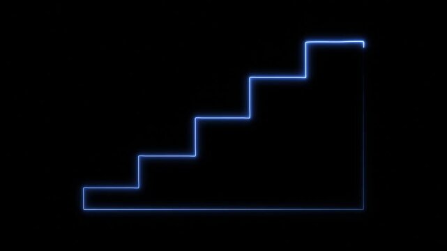 Glowing down business graph arrow and black background .