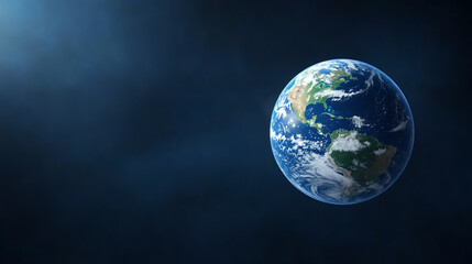 Obraz premium A stunning view of Earth from space, showcasing its vibrant colors and natural beauty, surrounded by the vastness of the universe.