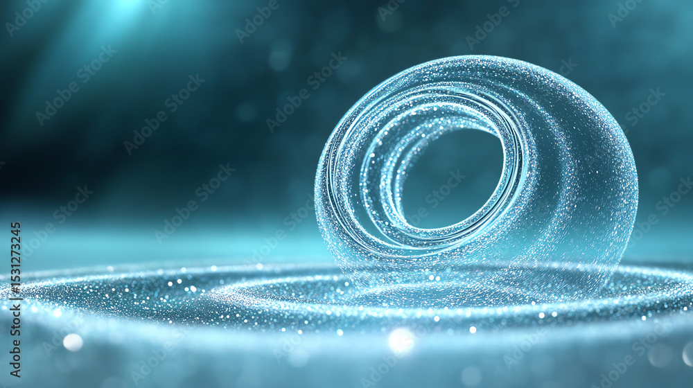 Aufkleber A stunning visual of a shimmering circular wave, showcasing the beauty of fluid dynamics and light interaction in a mesmerizing way.