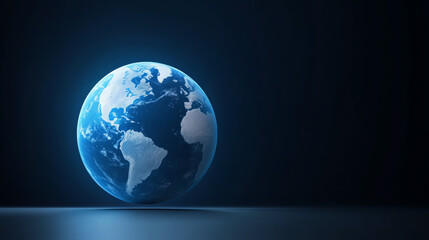 Fototapeta premium A stunning view of the Earth highlighting its blue oceans and green continents, representing the beauty of our planet in space.