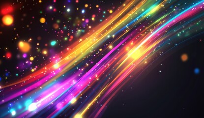 Obraz premium Blurred Rainbow Light Refraction Effect with Prism Lens Overlay