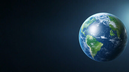 Fototapeta premium A stunning view of the Earth from space, showcasing the beauty of our planet against a dark backdrop. Ideal for environmental themes.