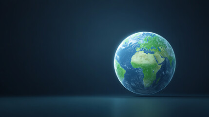 Fototapeta premium A vibrant depiction of Earth showcasing continents and oceans under a soft light, symbolizing environmental beauty and unity.