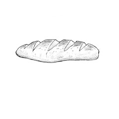 Bread Illustration, Black and White