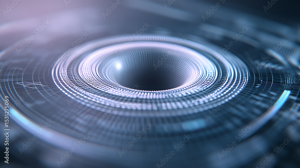 Leinwandbilder Abstract representation of a futuristic digital interface with circular patterns and glowing effects, symbolizing innovation.