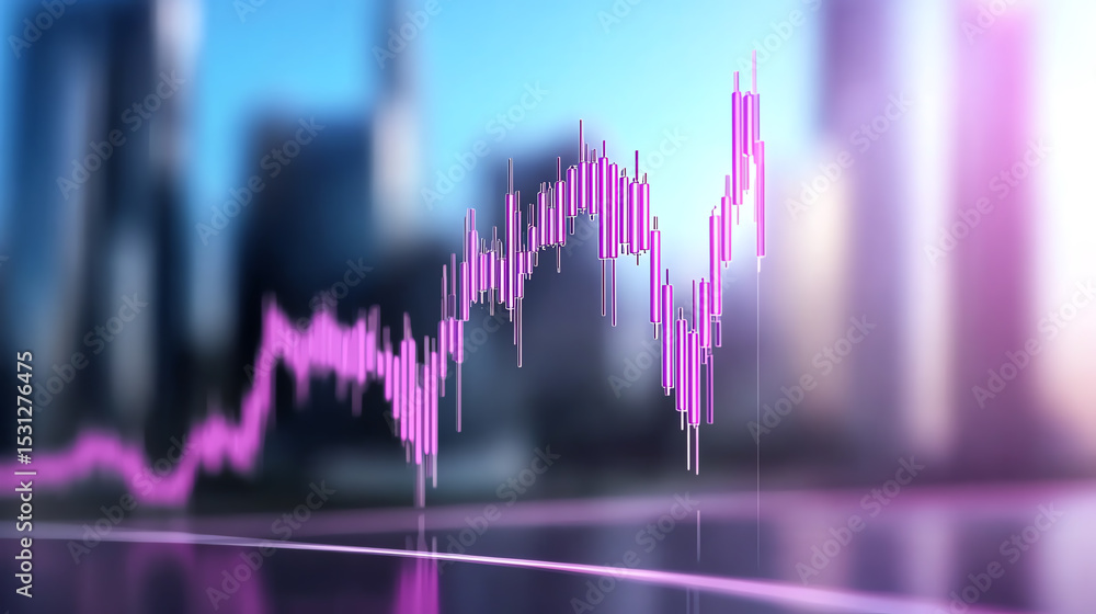 Poster dynamic financial growth graph showing upward trends in a modern urban environment. perfect for fina