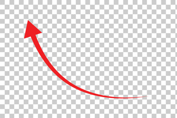red arrow. Red curve arrow vector. Red arrow icon. curve arrow icon. flat style.