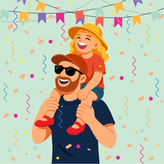 Father and daughter celebrating birthday