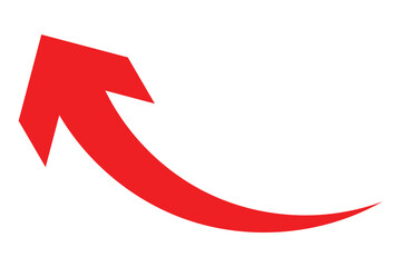 red arrow. Red curve arrow vector. Red arrow icon. curve arrow icon. flat style.