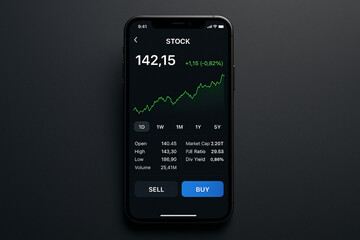 Smartphone with Stock Market App Displayed – Financial Investment Technology