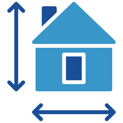 House Size  Glyph Blue Icon