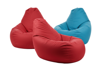 Isolated Colorful Bean Bag Chairs