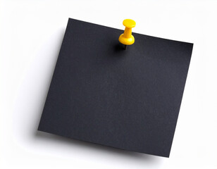 Black sticky post it note with yellow pushpin