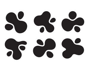 Abstract black shapes pattern isolated on white background