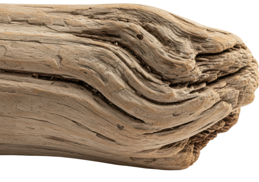 Isolated Weathered Piece of Driftwood Detailed Texture