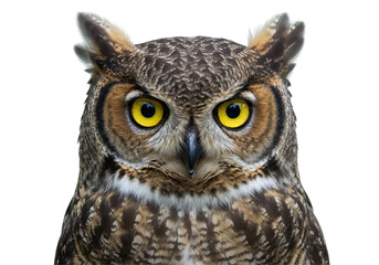 Naklejka premium Isolated Intense Gaze of a Great Horned Owl
