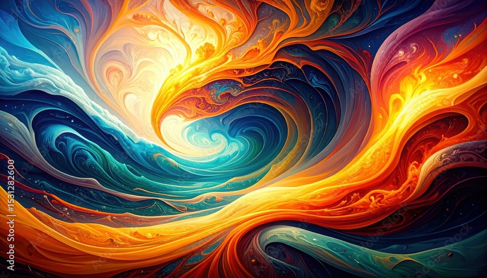 Poster dynamic pathway of elemental forces in abstract swirling elements