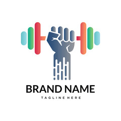 Fototapeta premium fitness gym club logo template