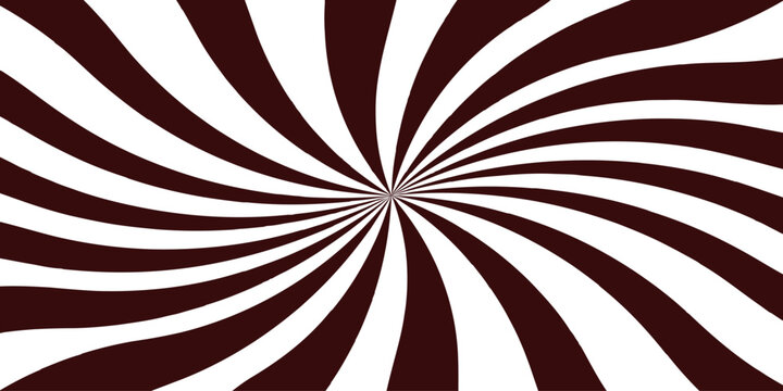 Abstract vivid spiral pattern featuring alternating coffee and white wavy radial lines.Swirling lines twist outward with curvature with motion.  nougat dessert wallpaper for template, banner, post