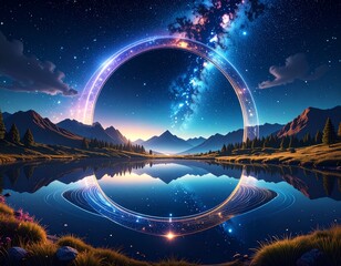 Mirror Lake Floating Through Galaxy