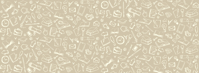 Vector background. Pattern of various icons