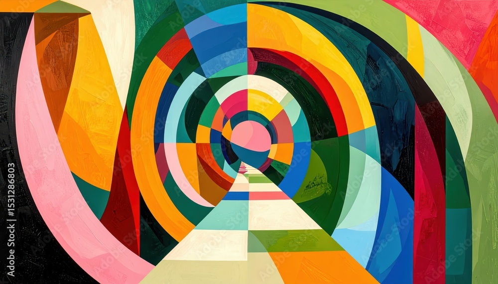 Poster Abstract Pathway of Colorful Shapes Representing Visual Concepts