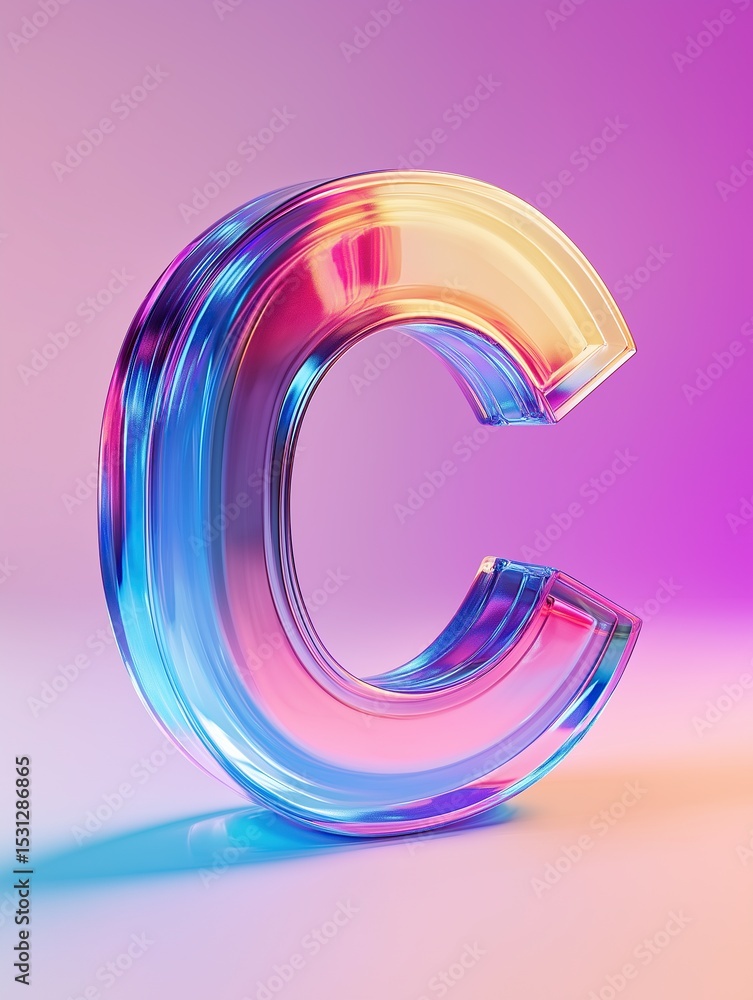 Aufkleber vibrant 3d glass letter 