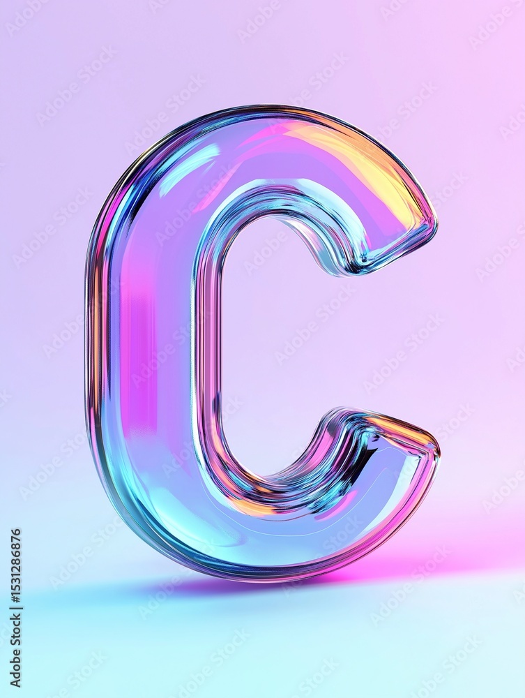 Aufkleber holographic glass letter 