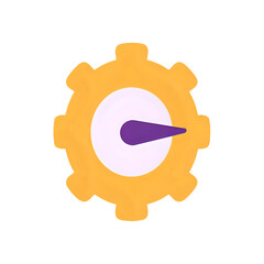 Gear Icon: Performance Meter, Progress Indicator, Efficiency Symbol